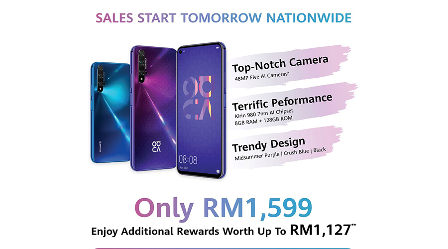 Huawei nova 5T sales start tomorrow! Exciting features and rewards